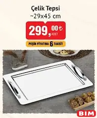 ÇELİK TEPSİ 29X45 CM